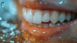 Beautiful smile, snow-white teeth, macro photography