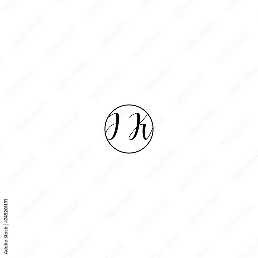 JK black line initial Monogram Logo Design Template Stock Vector ...