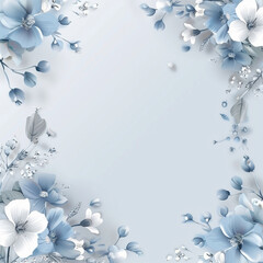 Wall Mural - flowers on blue background