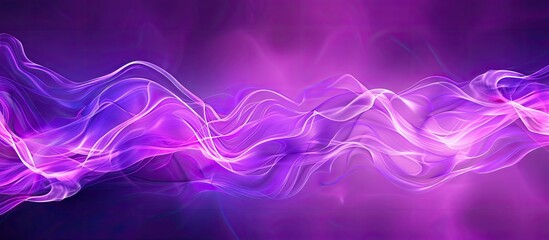 Poster - The picture showcases a vibrant purple background with a wavy design. The design creates a dynamic and energetic visual element that adds depth and interest to the color scheme.