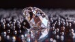 Brilliant diamond on transparent background, intricate light reflections, hyperrealistic, digital rendering, wide view, emphasis on luxury and purity, AI Generative