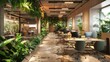 a nature inspired office space in mute colors