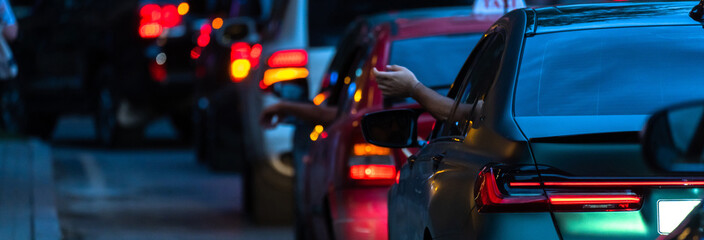 Canvas Print - Cars stuck in traffic