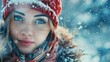 Beautiful female models are enchanting in the cold winter season AI generated image