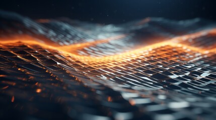 Poster - generative ai distorted grids and patterns forming an intriguing and abstract visual landscape
