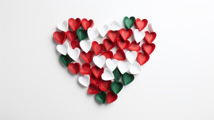 Aufkleber - Generative AI Heart in the form of an Italian flag on a white background Installation elegant white background
