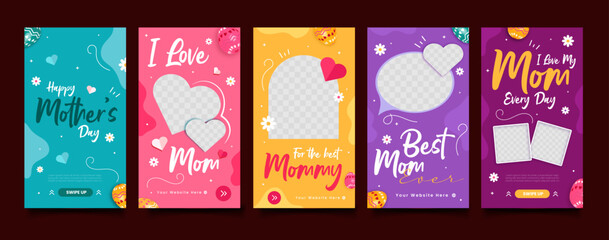 Sticker - Set of Happy Mother's Day social media post feed or story