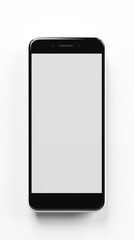 Poster - Stock image of a smartphone on a white background, modern and sleek design Generative AI