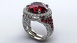 Luxury Ruby Ring With Diamonds