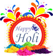 © Bhaskar - Happy Holi Calligraphy Templates in Rangoli Design 3 Greeting Card