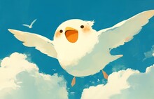 A Happy Go Lucky Seagull Soaring Through The Sky