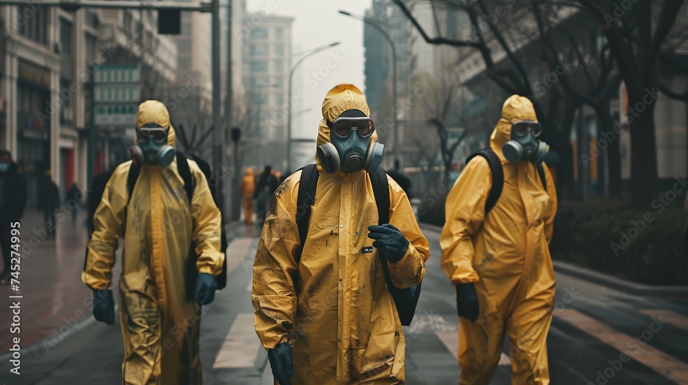 city streets become a display of biohazard suits as residents protect ...
