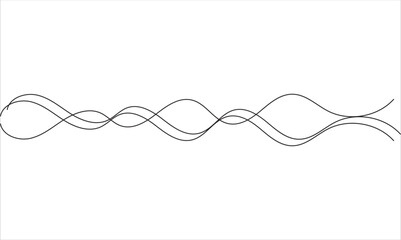 Banner with curved lines. Background with wavy line. Line art striped graphic template. Vector file. AI