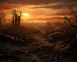 Depicting a post apocalyptic landscape