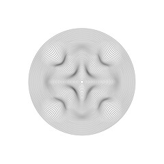 Circle lines overlay pattern in black color isolated on white background. For design elements in concept of technology, science or modern.