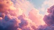 Sunset sky background with tiny clouds. 3d rendering illustration.
