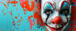 April 1st, April Fools Day, funny clown with balloons, circus performer, funny the laughing clown, April fools Day symbol