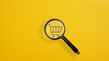 Poster - Cost control is shown with shopping cart and magnifying glass. Cost of goods sold COGS. How much does it cost