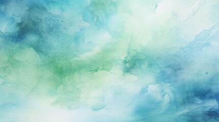 Wall Mural - blue and green watercolor painting background with a blue and green radiance