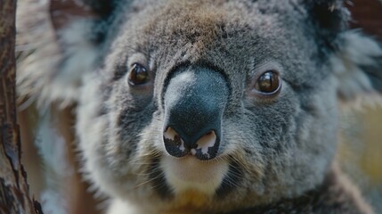 Wall Mural - koala resting on tree branch, a delightful scene in the bush habitat