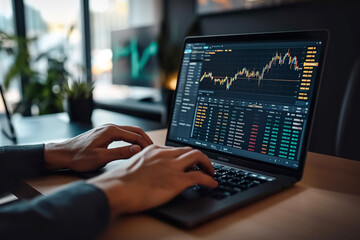 Poster - A person using a cryptocurrency tax software to calculate their capital gains