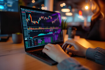 Poster - A person using a cryptocurrency options trading platform