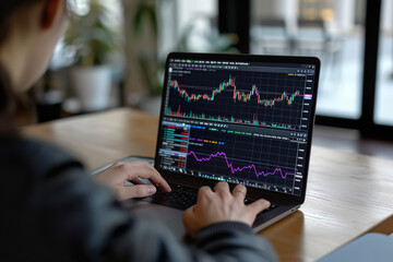 Poster - A person using a cryptocurrency tax software to calculate their capital gains