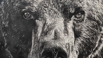 Wall Mural - closeup shot of majestic bear face, a symbol of strength and resilience in the forest