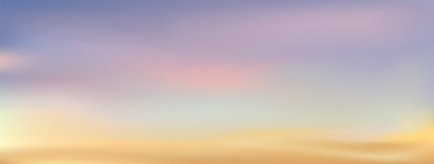 vanilla sky before sunset, twilight time, gradient background, vector illustration.