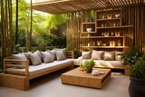 Bamboo Zen: Nature-Infused Living Room and Garden Lounge Ideas with Open Space and Bamboo Screens