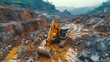 Excavator in a quarry