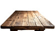 Alter Holztisch isoliert auf weißem Hintergrund, Freisteller 