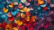 Vibrant multicolored paper hearts representing diversity and unity concept for creative projects and designs