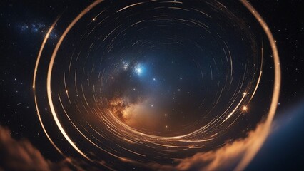 Wall Mural - space galaxy background _A space scene with a space warp travel through the universe filled with stars.  