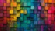 Vibrant spectrum: multicolored wooden blocks aligned - creative background or cover concept