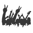© NikahGeh - Silhouette hands raised at concert black color only