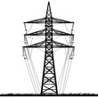 © NikahGeh - Silhouette electrical transmission tower black color only