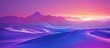 landscape mountain and wave purple background