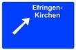 Illustration eines Autobahn-Ausfahrtschildes mit der Beschriftung 
