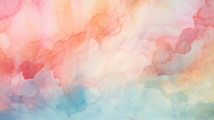  Cotton Candy Cloudscape Art - Ethereal pink and blue watercolor textures merge to resemble dreamy skies, perfect for peaceful and imaginative visual narratives.