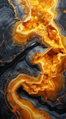 Wall Mural - yellow marble background with golden accents and subtle veining