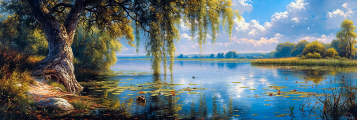 Wall Mural - A Summer Day by the Lake