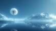 Dandelion on a background of mountains. 3D rendering.
