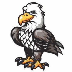 Sticker - a cartoon of a bald eagle