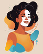 Vibrant Portrait of Woman with Vitiligo, Stylized Illustration