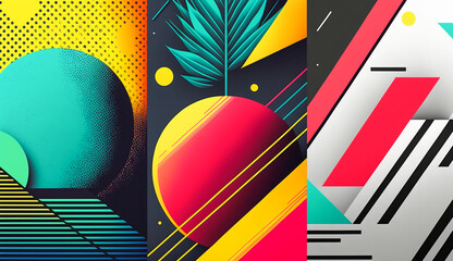 Sticker - Modern Geometric Design Background