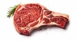 © vadosloginov - A juicy T-bone steak showcased in a close-up realistic photo against a white background Generative AI