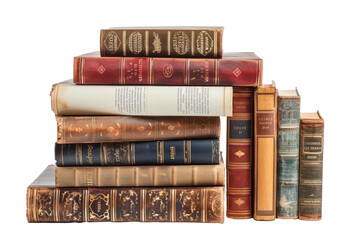 Wall Mural - Vintage books piled in a stack, cut out - stock png.