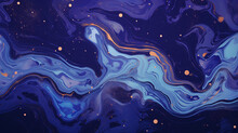 Marbled Blue Abstract Background. Liquid Marble Pattern