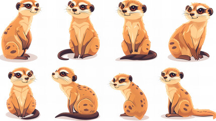 Wall Mural - funny comic meerkat stickers collection